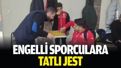 Engelli sporculara tatlı jest