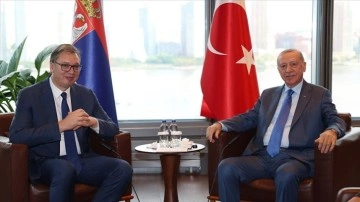 Erdoğan, Sırbistan Cumhurbaşkanı Vucic ile G&ouml;r&uuml;şme Ger&ccedil;ekleştirdi