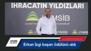 Erkan İzgi başarı &ouml;d&uuml;l&uuml;n&uuml; aldı