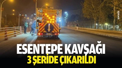 Esentepe Kavşağı 3 şeride &ccedil;ıkarıldı