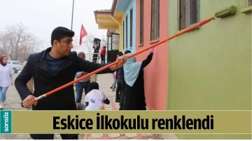 ESKİCE İLKOKULU RENKLENDİ