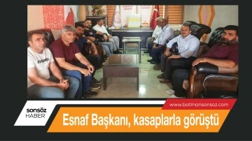 Esnaf Başkanı, kasaplarla g&ouml;r&uuml;şt&uuml;
