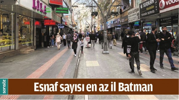 ESNAF SAYISI EN AZ İL BATMAN