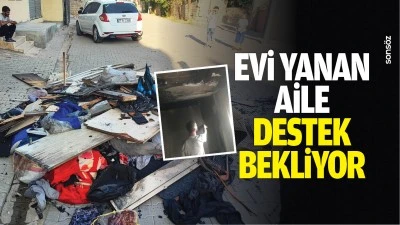 Evi yanan aile, destek bekliyor