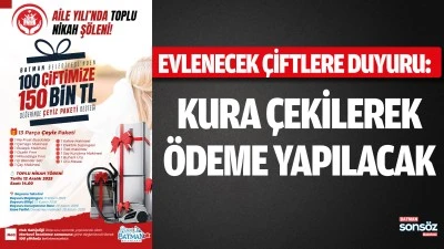 Evlenecek &ccedil;iftlere duyuru