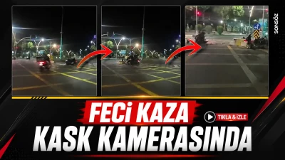 Feci kaza, kask kamerasında