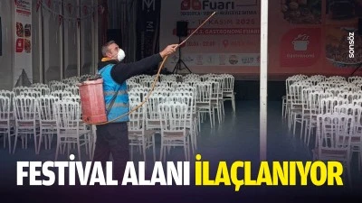 Festival alanı ila&ccedil;lanıyor