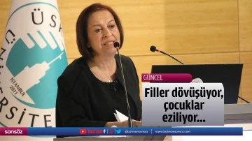 Filler d&ouml;v&uuml;ş&uuml;yor, &ccedil;ocuklar eziliyor&hellip;