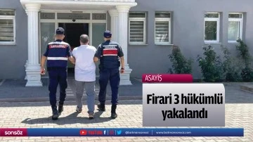 Firari 3 h&uuml;k&uuml;ml&uuml; yakalandı