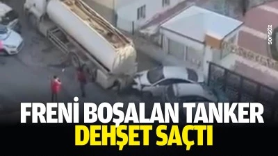 Freni boşalan tanker, dehşet sa&ccedil;tı