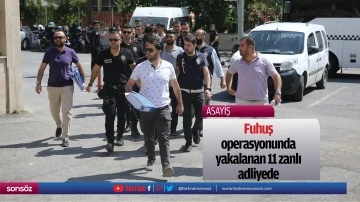 Fuhuş operasyonunda yakalanan 11 zanlı adliyede