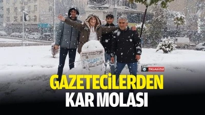 Gazetecilerden kar molası&hellip;