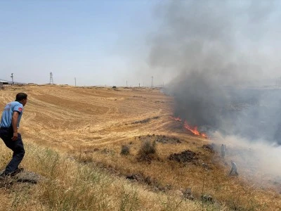 Gaziantep'te 300 d&ouml;n&uuml;ml&uuml;k alanda &ccedil;ıkan anız yangını s&ouml;nd&uuml;r&uuml;ld&uuml;