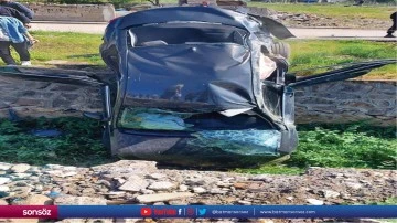 Gaziantep'te dere yatağına devrilen otomobildeki 4 kişi yaralandı