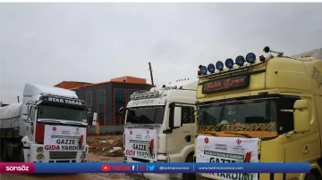 Gazze'ye 10 tır gıda yardımı yola &ccedil;ıktı