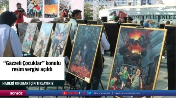 &ldquo;Gazzeli &Ccedil;ocuklar&rdquo; konulu resim sergisi a&ccedil;ıldı