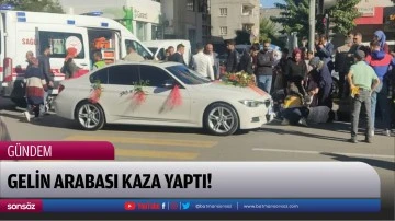 Gelin arabası kaza yaptı!