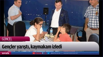 Gen&ccedil;ler yarıştı, kaymakam izledi