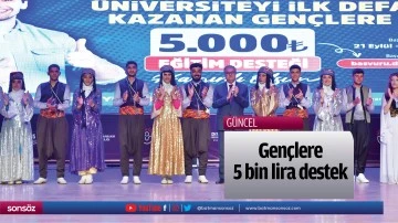 Gen&ccedil;lere 5 bin lira destek