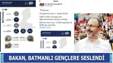 Gen&ccedil;lik Bakanı, Batmanlı Gen&ccedil;lere seslendi