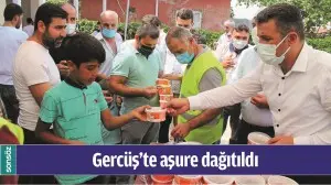 GERC&Uuml;Ş&rsquo;TE AŞURE DAĞITILDI