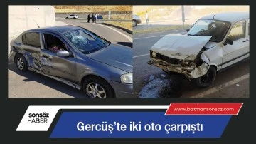 Gerc&uuml;ş&rsquo;te iki oto &ccedil;arpıştı
