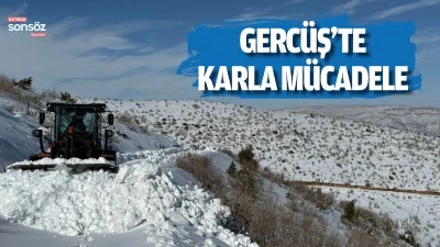 Gerc&uuml;ş&rsquo;te karla m&uuml;cadele
