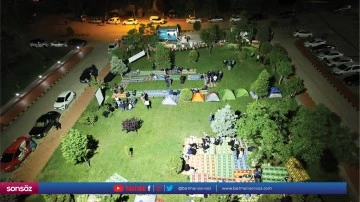 GİBT&Uuml; &ouml;ğrencileri Gazze'ye destek i&ccedil;in &ccedil;adır n&ouml;beti tuttu
