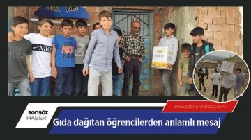 Gıda dağıtan &ouml;ğrencilerden anlamlı mesaj