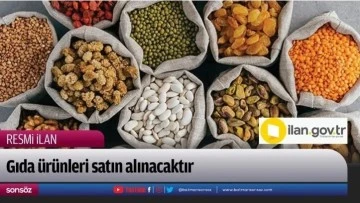 Gıda &uuml;r&uuml;nleri satın alınacaktır