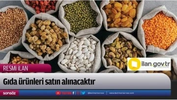 Gıda &uuml;r&uuml;nleri satın alınacaktır