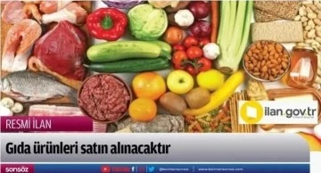 Gıda &uuml;r&uuml;nleri satın alınacaktır
