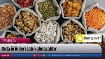 Gıda &uuml;r&uuml;nleri satın alınacaktır