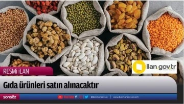 Gıda &uuml;r&uuml;nleri satın alınacaktır