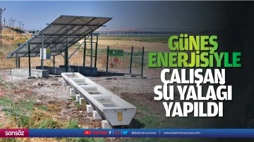 G&uuml;neş enerjisiyle &ccedil;alışan su yalağı yapıldı