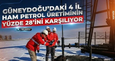 G&uuml;neydoğu'daki 4 il, T&uuml;rkiye'nin ham petrol &uuml;retiminin y&uuml;zde 28'ini karşılıyor