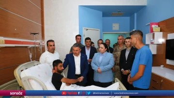 G&uuml;venlik korucusunu hastanede ziyaret