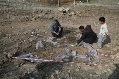 &nbsp;Mezar kazısında bulunan mozaik ile ilgili inceleme yapıldı