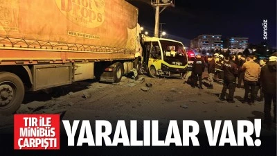 Tır ile minib&uuml;s &ccedil;arpıştı,&nbsp; yaralılar var!