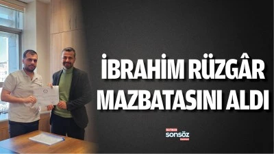 İbrahim R&uuml;zg&acirc;r mazbatasını aldı