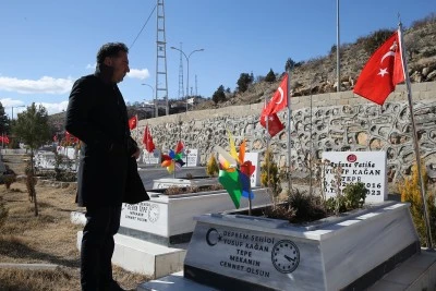 &nbsp;Depremde kaybettiği ailesinin mezarını her g&uuml;n ziyaret ederek huzur buluyor