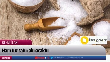Ham tuz satın alınacaktır