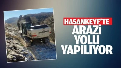 Hasankeyf&rsquo;te arazi yolu yapılıyor