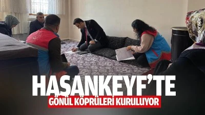 Hasankeyf'te g&ouml;n&uuml;l k&ouml;pr&uuml;leri kuruluyor