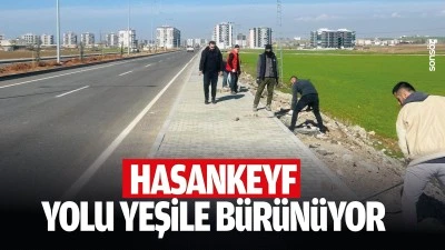 Hasankeyf yolu yeşile b&uuml;r&uuml;n&uuml;yor