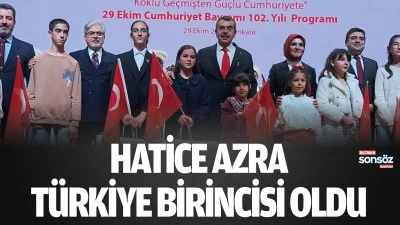 Hatice Azra, T&uuml;rkiye birincisi oldu