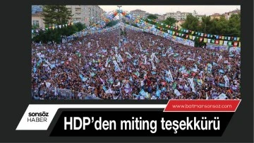 HDP&rsquo;den miting teşekk&uuml;r&uuml;
