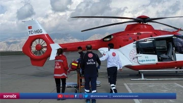 Helikopter solunum sıkıntısı yaşayan &ccedil;ocuk i&ccedil;in havalandı