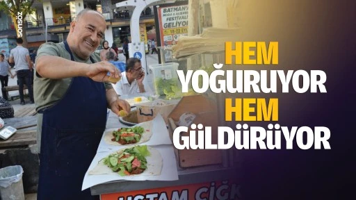 Hem yoğuruyor hem g&uuml;ld&uuml;r&uuml;yor
