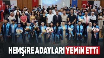 Hemşire adayları yemin etti